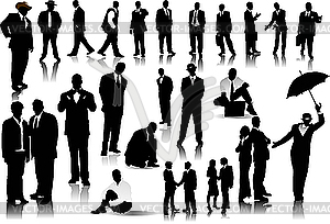 Office people silhouettes - vector clipart