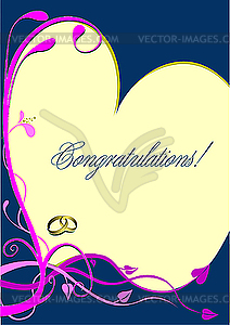 Wedding or Valentine`s Day Greeting Card.  - vector image