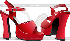 Мода женщина красные туфли. - клипарт в векторном виде