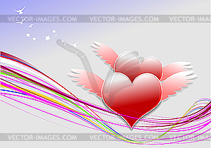 Cover for Valentine`s Day with hearts. - vector image