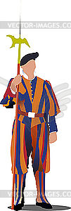 Swiss guard in Vatican. - vector image