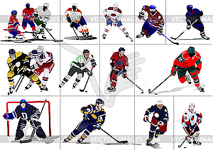 Ice hockey players - vector clipart