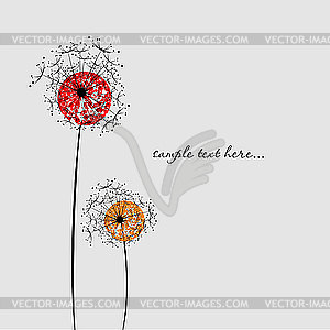 Valentine`s day background with dandelion. - vector clipart / vector image