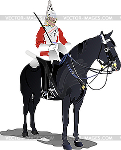 London guard on horse - vector clip art