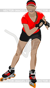 Roller skater silhouette - vector EPS clipart