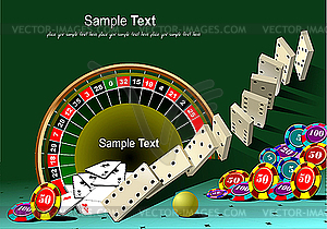 Casino elements with domino principle. - vector image