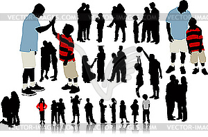 Children silhouettes. - vector clip art