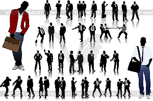Office people silhouettes - vector clipart