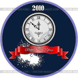 New year clock - vector clipart