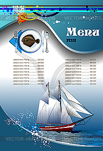 Fish Restaurant (cafe) menu - vector image