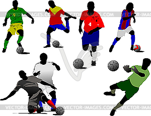 Set of soccer players. - vector clipart / vector image