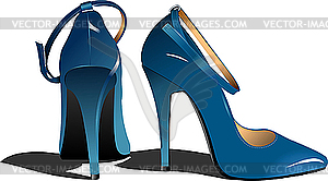 Fashion blue woman shoes. - vector clipart