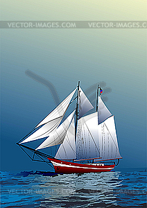 Cover for brochure with old sailing vessel - vector image