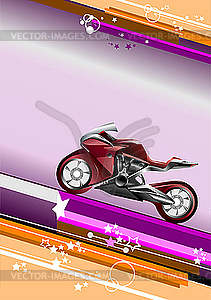 Modern background with motorcycle. - vector image