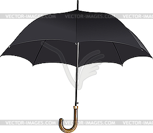 Opened black umbrella. - vector image