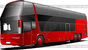 Нью-Лондоне двухэтажные красные автобусы. - изображение векторного клипарта