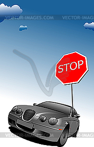 Stop sign. Traffic road sign symbol - vector clipart