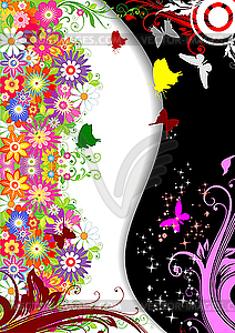 Floral spring background - vector clipart