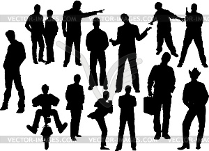 Men silhouettes - vector image