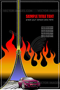 Cover for brochure with zipper - vector clipart