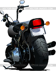 Motorcycle rear-side view. - vector clipart