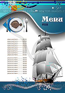 Fish Restaurant (cafe) menu - vector image