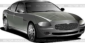 Серый автомобиль. Седан - векторное графическое изображение