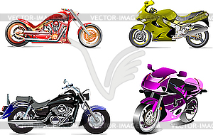 Four motorcycles - vector image