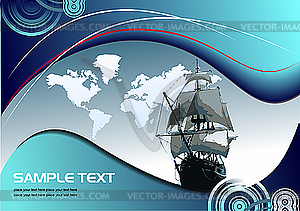 Cover for brochure with old sailing vessel - royalty-free vector image