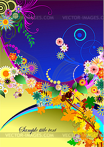 Abstract floral summer floral background - vector clipart