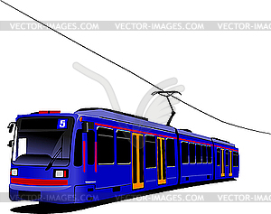 City transport. Tram. - vector clipart