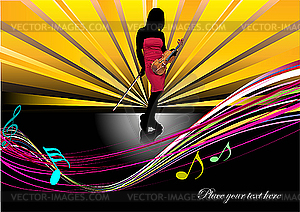 Cover for brochure with violin - vector clipart