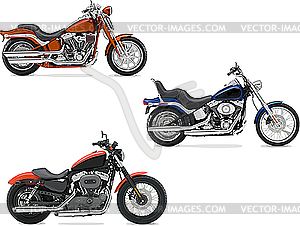 Three motorcycle - vector clipart / vector image