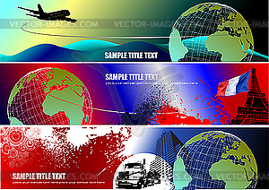Три корпоративных баннер - векторное изображение клипарта