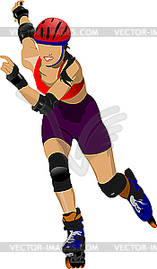 Roller skater silhouette - vector clipart