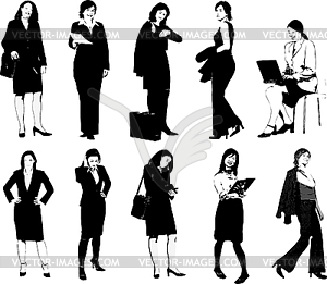 Businesswomen silhouettes - vector image