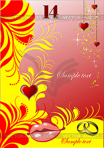 Decorative Valentine`s Day greeting card - vector clipart / vector image