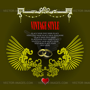 Wedding or Valentine`s day card - vector clipart