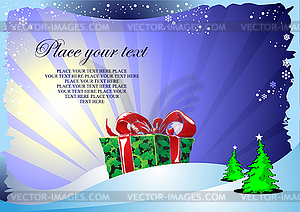 Blue winter background - vector clipart