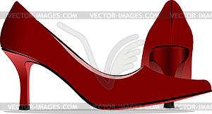 Fashion woman red shoes. - vector clip art