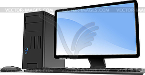 Desktop PC or server station - color vector clipart