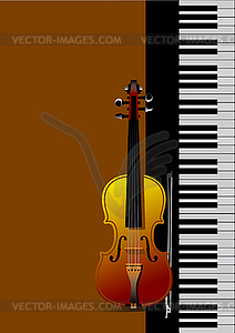 Piano with violin - vector image