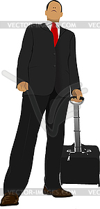 Business man with suitcase. - vector clip art