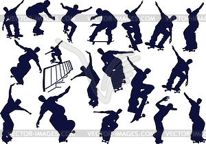 Skateboard boys - color vector clipart