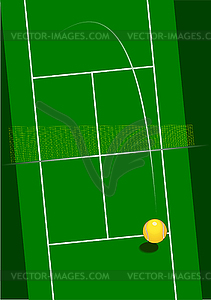 Tennis court with serving ball - royalty-free vector image