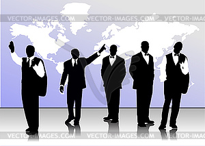 Business handsome men silhouettes - vector EPS clipart
