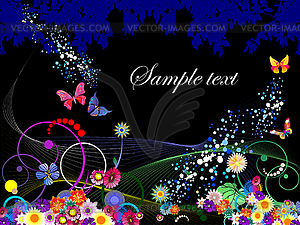 Abstract floral background - royalty-free vector clipart