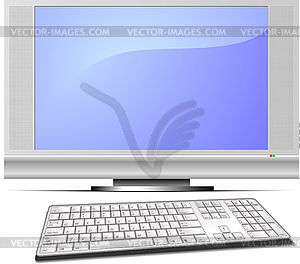 Display and keyboard - vector image