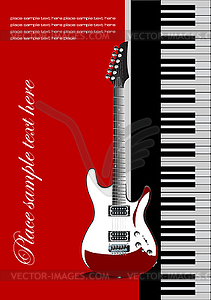 Piano with guitar - vector image
