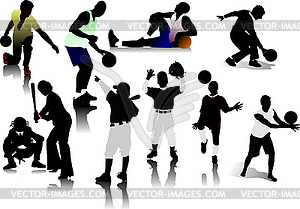People sport silhouettes - vector image
